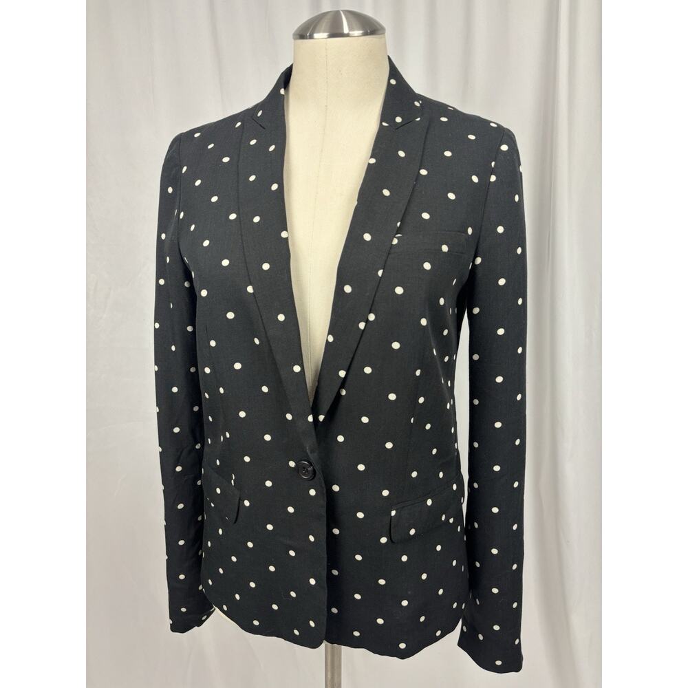 Buckley Tailors J.Crew Black White Polka Dot Blazer 4 Preppy Academia Retro